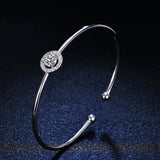 SNPQ 925 Silver Moissanite Round Bag Bracelet Women Live Direct