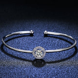 SNPQ 925 Silver Moissanite Round Bag Bracelet Women Live Direct