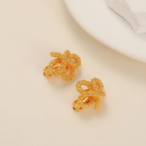 SNPQ Retro Twist Metal Knotted Earrings for Women