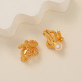 SNPQ Retro Twist Metal Knotted Earrings for Women