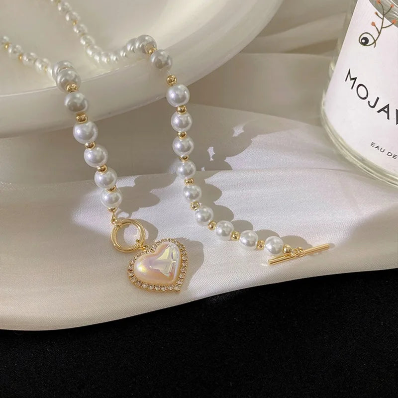 Vintage Heart Diamond Necklace for Women