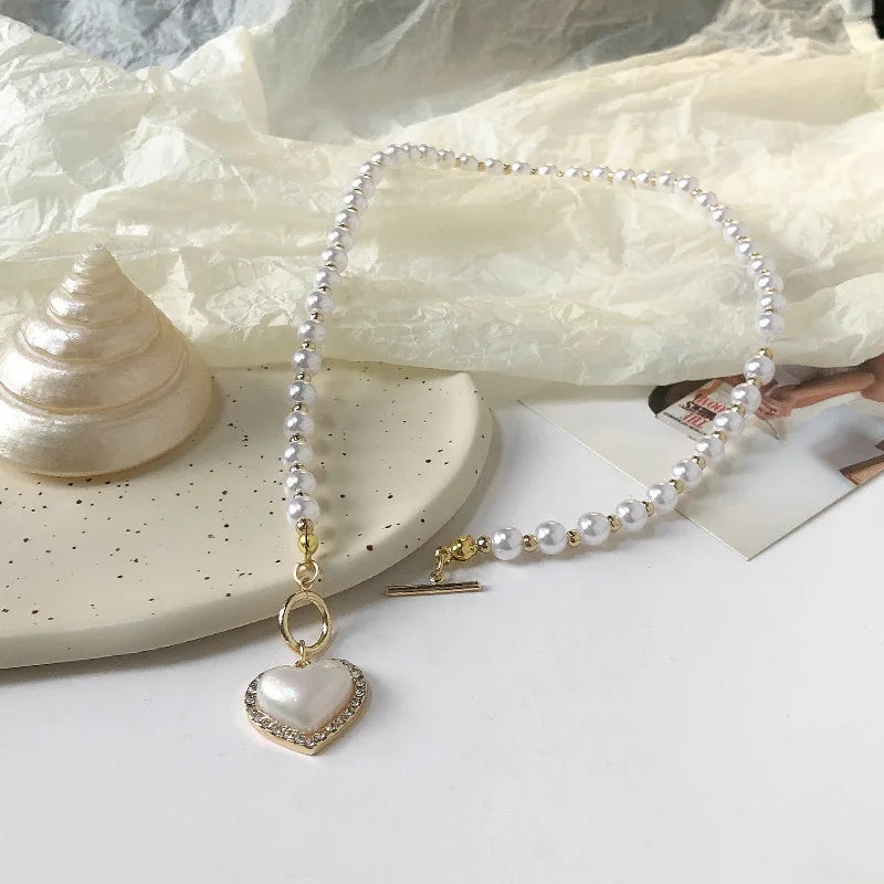 Vintage Heart Diamond Necklace for Women