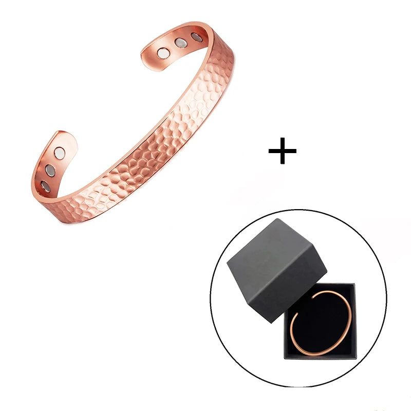 Pure Copper Bracelets for Women Men Energy Bracelet with Magnets