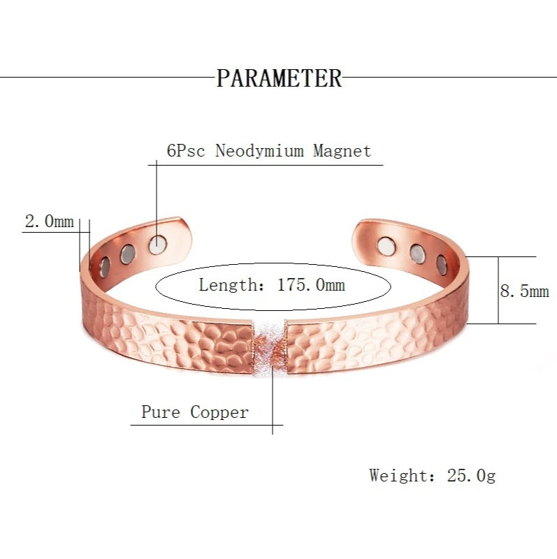 Pure Copper Bracelets for Women Men Energy Bracelet with Magnets