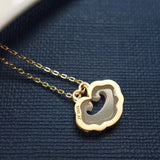 Retro Silver Inlaid Hotan Jade Pendant Necklace for Women