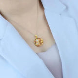Silver Natural Hotan Jade Zircon Pearl Butterfly Fairy Pendant Necklace