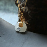 Silver Inlaid Hetian Jade Elephant Pendant Necklace
