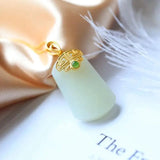 Silver Inlaid Hetian Chalcedony Necklace Pendant for Women