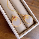 SNewsilver Inlaid Hetian Jade Ruyi Niche Craftsmanship Jewelry