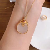 SNewsilver Inlaid Hetian Jade Ruyi Niche Craftsmanship Jewelry