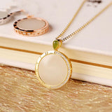 New Silver Inlaid Natural Hetian Jade Pendant Necklace