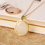 New Silver Inlaid Natural Hetian Jade Pendant Necklace