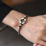 Guochao Vintage Shanmenghaishi Peace Buckle Bracelet Handwoven Hand Rope Jewelry