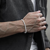 Silver Plain Circle Bracelet Men's Personality All-match Couple Bracelet