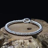 Silver Plain Circle Bracelet Men's Personality All-match Couple Bracelet