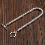 Silver Plain Circle Bracelet Men's Personality All-match Couple Bracelet