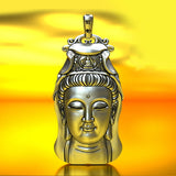 Buddha Head Avalokitesvara Pendant Necklace