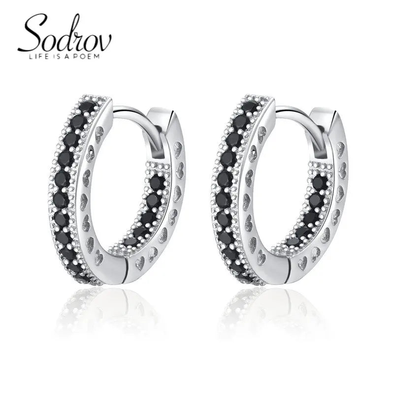 SODROV Zircon Hoop Earring Classic Gothic Women's Accessories