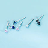 925 Silver Stud Earrings Geometric Star Round Accessories for Women