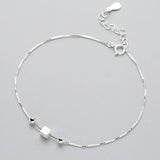 925 Silver Geometric Square BOX Chain Bracelet for Women