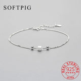 925 Silver Geometric Square BOX Chain Bracelet for Women