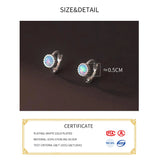 925 Silver Opal Square Stud Earrings Classic Minimalist Jewelry
