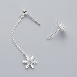 Bohemia Asymmetry Crystal Snowflake Dangle Drop Earrings