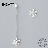 Bohemia Asymmetry Crystal Snowflake Dangle Drop Earrings