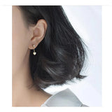 925 Silver Tassel Heart Dangle Earrings in Three Colors