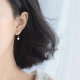 925 Silver Tassel Heart Dangle Earrings in Three Colors