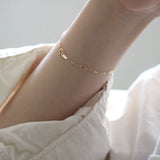 925 Sterling Silver 14K Chain Charm Bracelet Minimalist Accessories