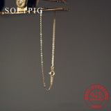 925 Sterling Silver 14K Chain Charm Bracelet Minimalist Accessories