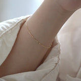 925 Sterling Silver 14K Chain Charm Bracelet Minimalist Accessories