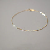 925 Sterling Silver 14K Chain Charm Bracelet Minimalist Accessories