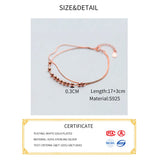 925 Silver Double Snake Chain Beads Bracelet Women Party Jewelry Gift
