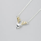 Glossy Deer Pendant Necklace 925 Sterling Silver Bijoux Jewelry Accessories