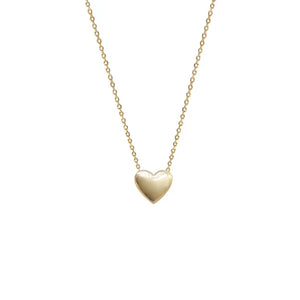 925 Silver Plated 14K Heart Pendant Choker Necklace