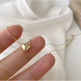 925 Silver Plated 14K Heart Pendant Choker Necklace