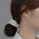 925 Silver Sparkling Circle Hoop Earrings for Women
