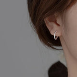 925 Silver Sparkling Circle Hoop Earrings for Women
