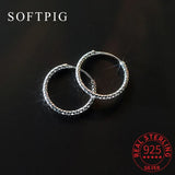 925 Silver Sparkling Circle Hoop Earrings for Women