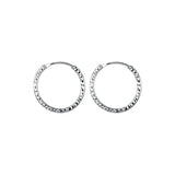 925 Silver Sparkling Circle Hoop Earrings for Women