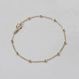925 Silver Bead Chain Bracelet 14K Plated Charm Minimalist Jewelry