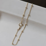 925 Silver Bead Chain Bracelet 14K Plated Charm Minimalist Jewelry