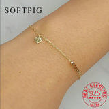 925 Silver 14K Plated Heart Charm Bracelet Women Wedding Jewelry