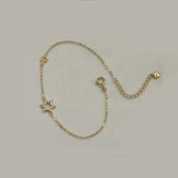 925 Silver Star Charm Bracelet 14K Plated Women Fine Jewelry