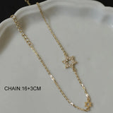 925 Silver Star Charm Bracelet 14K Plated Women Fine Jewelry