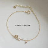 925 Silver 14K Plated Rose Flower Purple Zircon Bracelet