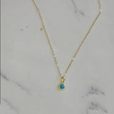 925 Silver Turquoise Pendant Choker Necklace Women's Jewelry