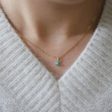 925 Silver Turquoise Pendant Choker Necklace Women's Jewelry